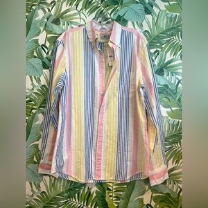 J.Crew Men’s Slim Fit 90’s style long s button down Size Large New w/ Tags Multi